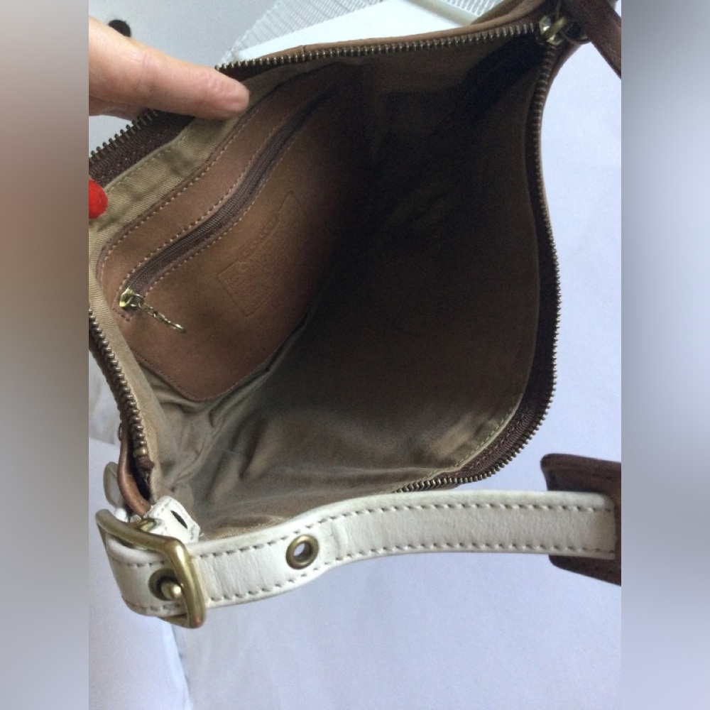 Vintage Coach Y2K Shoulder Bag Brown Leather Fortune Cookie 9214 Hobo Handbag - Picture 15 of 16